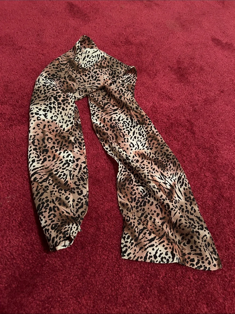 Animal Print Leopard Scarf in Brown Tones